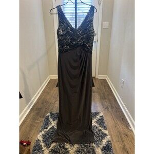 Ralph Lauren Gray Sequin Evening Dress- Size 8